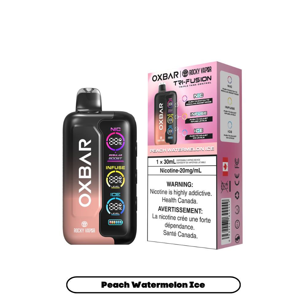Rocky Vapor Oxbar Tri Fusion - Peach Watermelon Ice (AB)